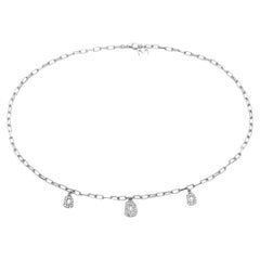 Collar Mattioli Mini Puzzle 3 Colgantes en Oro Blanco y Diamantes Blancos