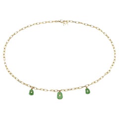 Mattioli Mini Puzzle 3 Pendants Necklace in Yellow Gold and Tsavorites