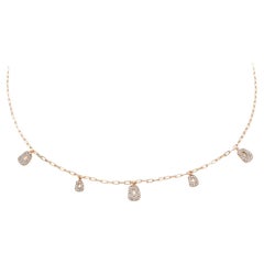 Mattioli Mini Puzzle 5 pendants  Necklace in Rose Gold and Brown Diamonds