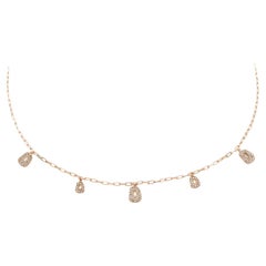Mattioli Mini Puzzle 5 pendants  Necklace in Rose Gold and White Diamonds