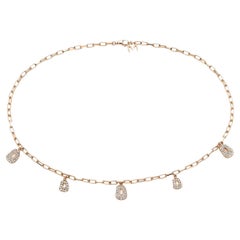 Mattioli Mini Puzzle 5 Pendants Necklace in Rose Gold and White Diamonds