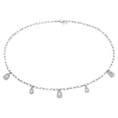 Collar Mattioli Mini Puzzle 5 Colgantes en Oro Blanco y Diamantes Blancos