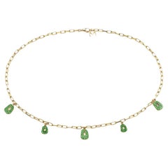 Mattioli Mini Puzzle 5 Pendants Necklace in Yellow Gold and Tsavorites