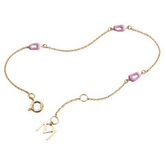 Mattioli Mini Puzzle Bracelet in Rose Gold And Pink Enamel