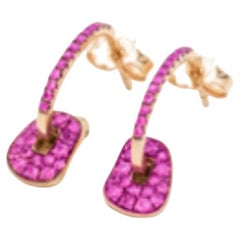 Orecchini Mini Puzzle di Mattioli in oro rosa e zaffiri rosa