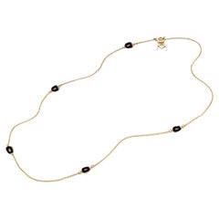 Mattioli Mini Puzzle Necklace in Rose Gold and Black Enamel - 45 cm