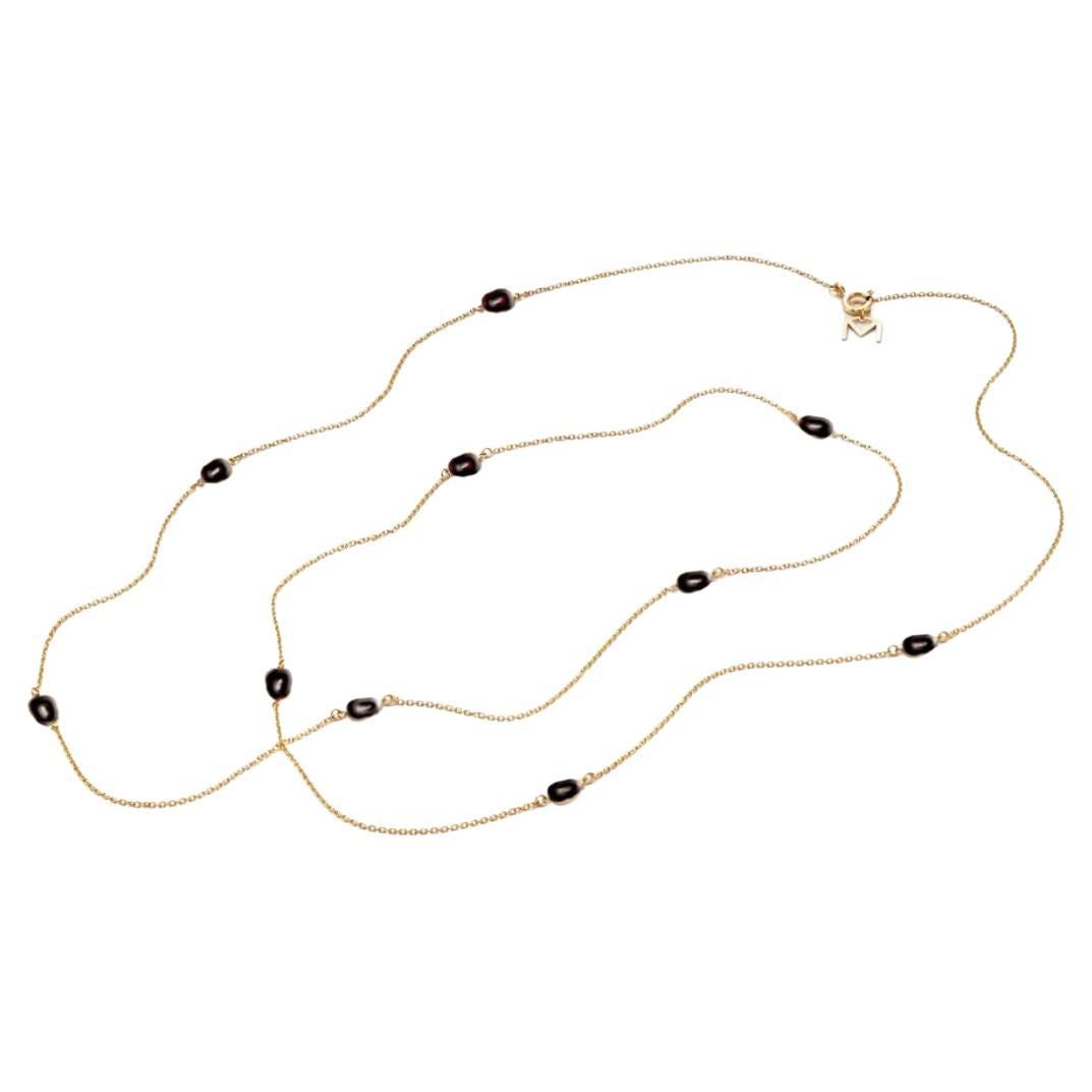 Mattioli Mini Puzzle Necklace in Rose Gold and Black Enamel - 60 cm