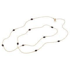 Mattioli Mini Puzzle Necklace in Rose Gold and Black Enamel - 60 cm
