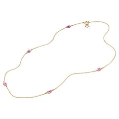Mattioli Mini Puzzle Necklace in Rose Gold and Pink Enamel - 45 cm