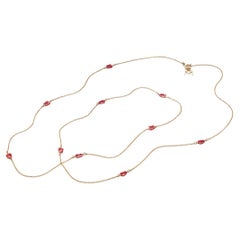 Mattioli Mini Puzzle Necklace in Rose Gold and Red Enamel - 60 cm