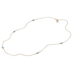 Mattioli Mini Puzzle Necklace in Rose Gold and Turquoise Enamel - 45 cm