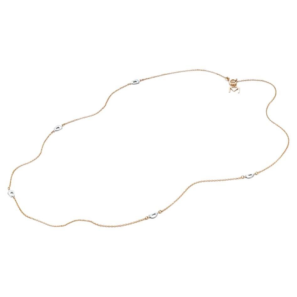 Mattioli Mini Puzzle Necklace in Rose Gold and White Enamel - 45 cm