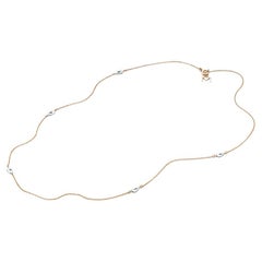 Mattioli Mini Puzzle Necklace in Rose Gold and White Enamel - 45 cm