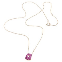 Mattioli Mini Puzzle Pendant in Rose Gold and pink Sapphires