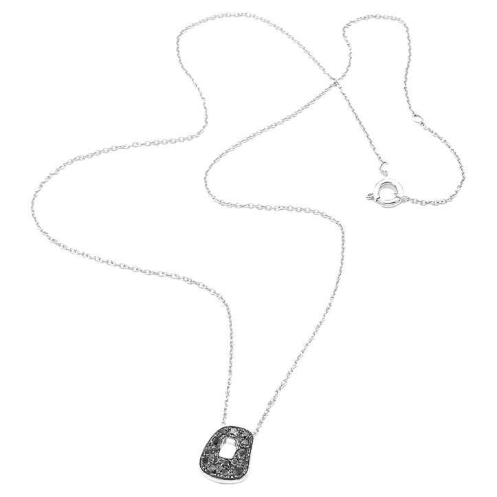 Mattioli Mini Puzzle Pendant in white gold and black diamonds