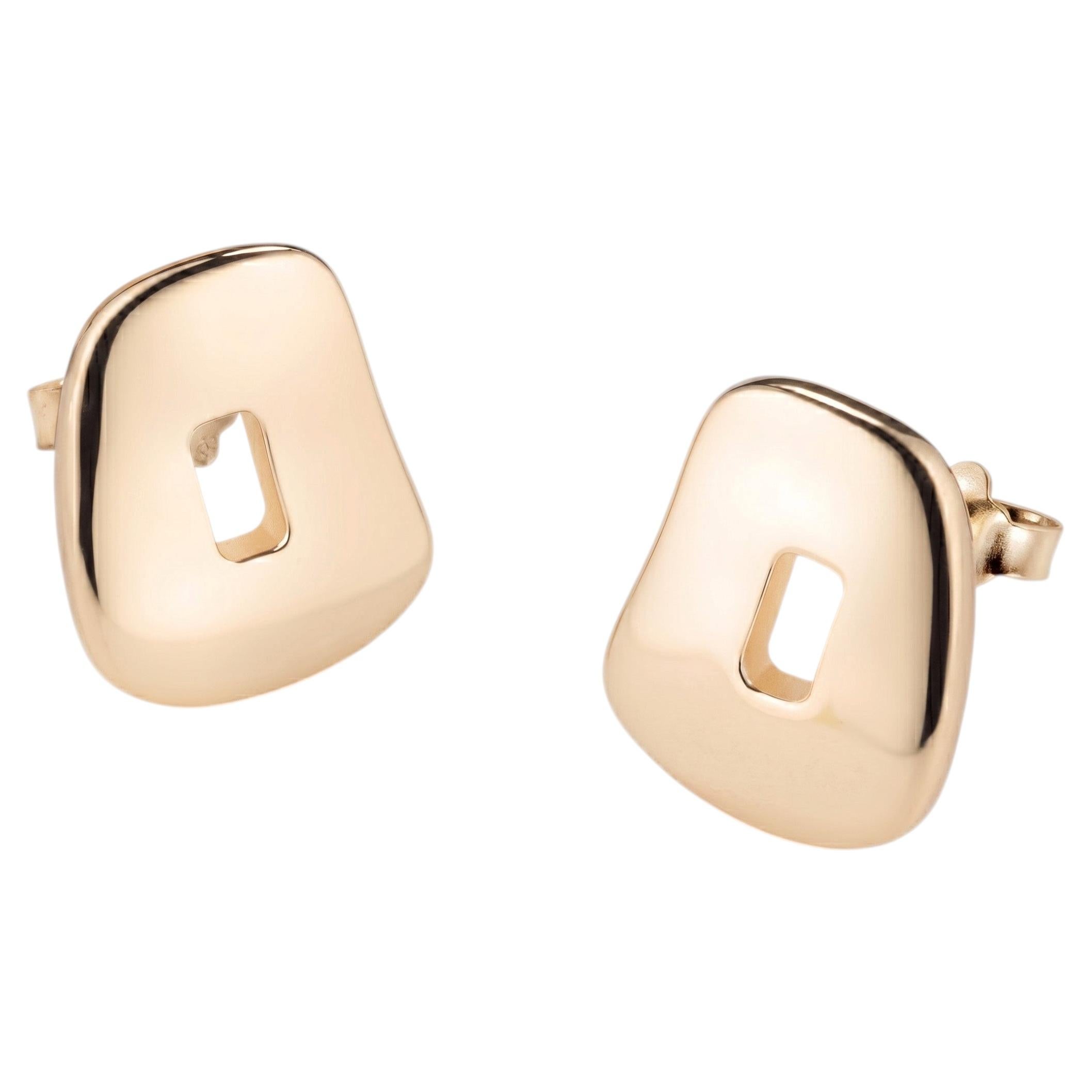 Mattioli Mini Puzzle Stud Earrings in 18k Rose Gold