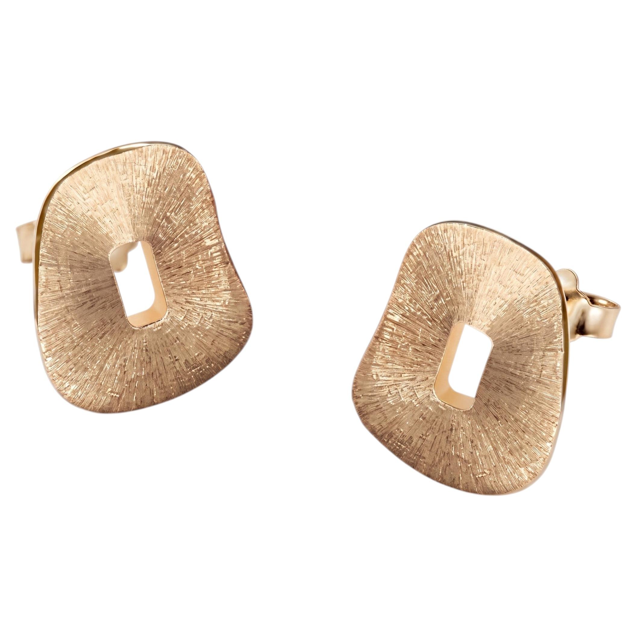 Orecchini Mattioli Mini Puzzle in oro rosa 18k inciso a mano