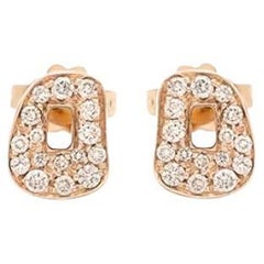 Mattioli Mini Puzzle Stud Earrings in Rose Gold and Brown Diamonds