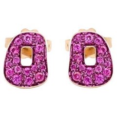 Orecchini Mattioli Mini Puzzle in oro rosa e zaffiri rosa