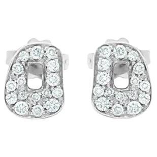 Orecchini Mattioli Mini Puzzle in oro bianco e diamanti bianchi