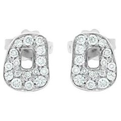 Mattioli Mini Puzzle Stud Earrings in White Gold and White Diamonds