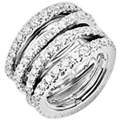 Mattioli Multisize Aspis Spinner Ring in White Gold and White Diamonds