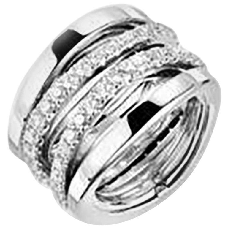 For Sale:  Mattioli Multisize Aspis Spinner Ring in White Gold and White Diamonds