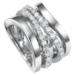 Mattioli Mehrfarbiger Aspis Spinner-Ring aus Weißgold und weißenen Diamanten