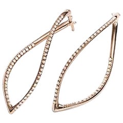 Orecchini Mattioli Navettes in oro rosa e diamanti bianchi