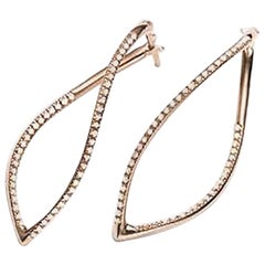 Mattioli Navettes Earrings in Rose Gold and White Diamonds