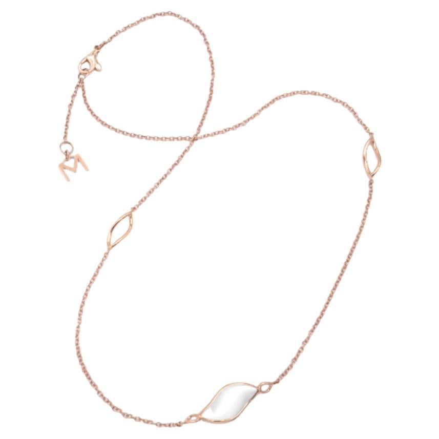 Mattioli Navettes Necklace in 18 K Rose Gold and Mother of Pearl  For Sale