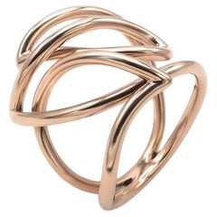Bague Mattioli Navettes en or rose 18 carats et diamants blancs