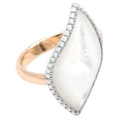 Mattioli Navettes Ring in 18K Rose Gold & White Diamonds Pavé