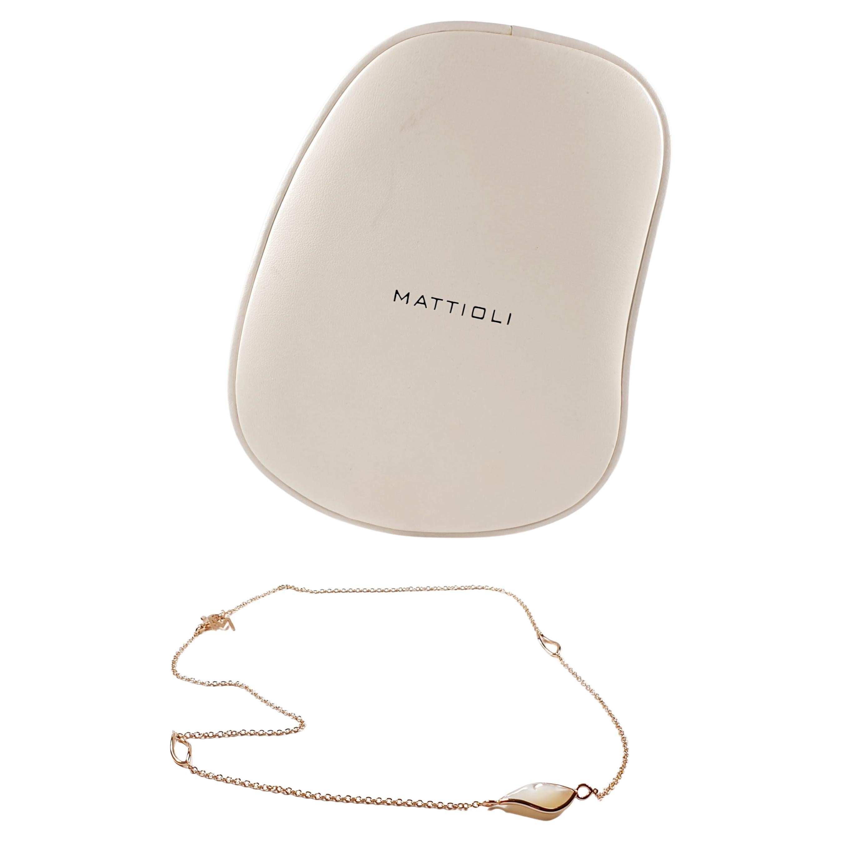 Mattioli Collier Navettes Sautoir en or rose 18 carats et nacre naturelle Pour femmes en vente