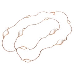 Mattioli Navettes Sautoir Necklace in 18K Rose Gold & Natural Mother of Pearl