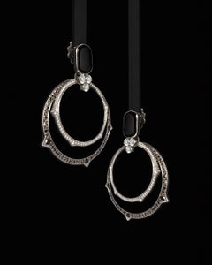 Mattioli new Ever Interchangeable earrings in 18k white gold, diamonds and onyx