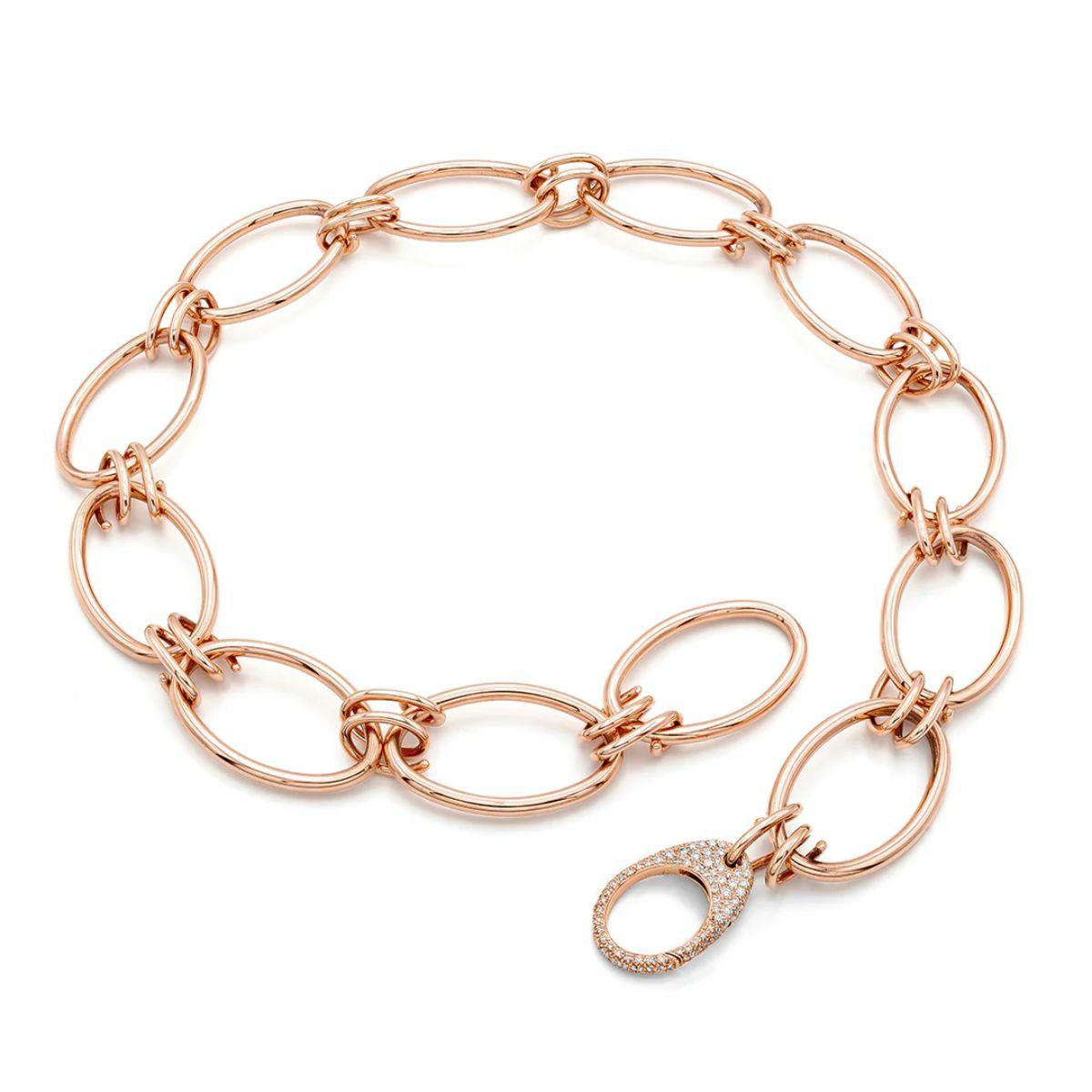 Collar Mattioli Nueva Colección Hiroko en oro rosa y blanco de 18k Diamantes blancos Contemporáneo en venta