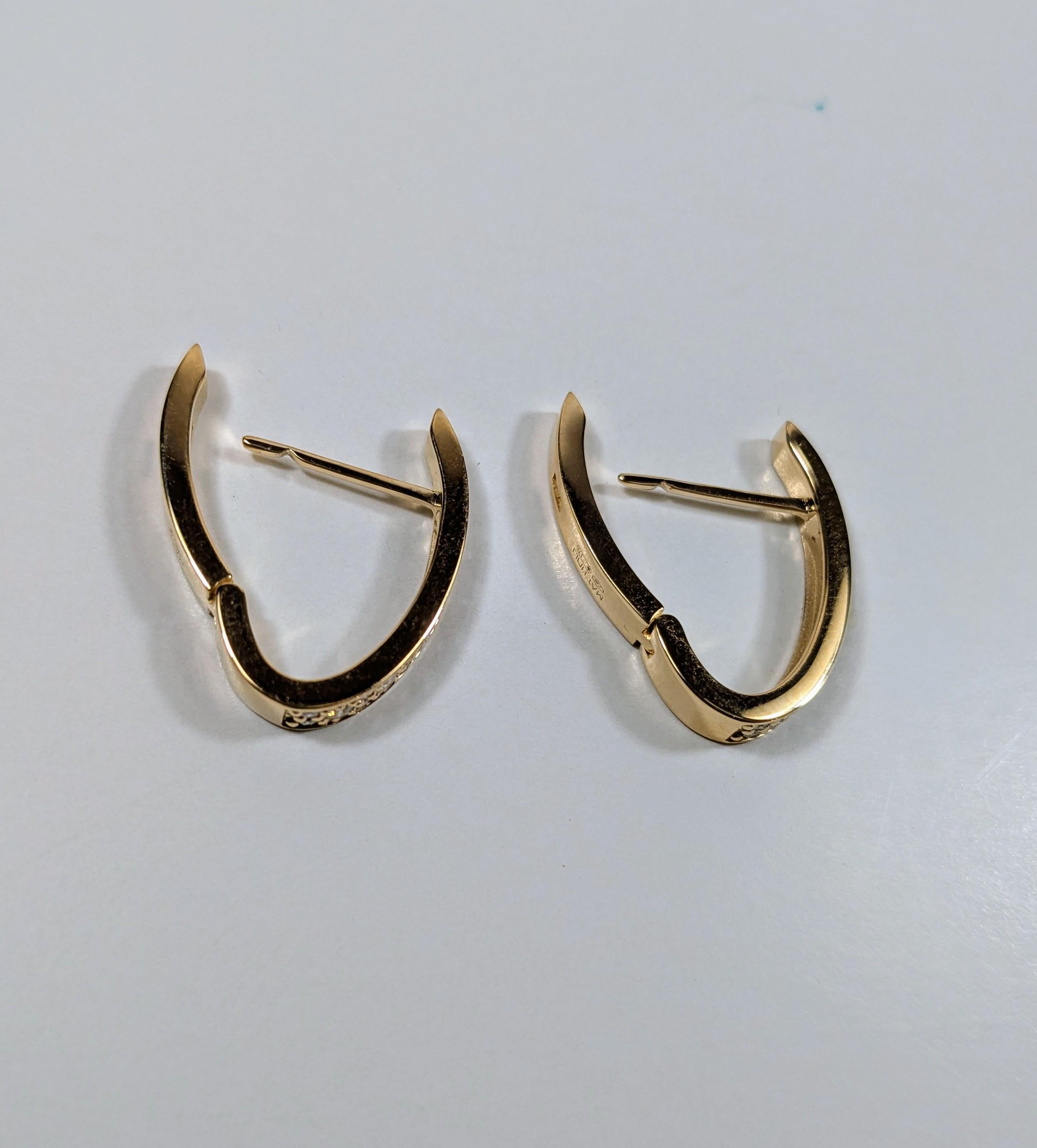 Taille brillant Mattioli New Puzzle Large Earrings Or jaune 18k et Diamants en vente