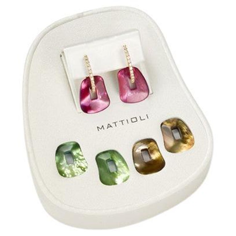Mattioli Puzzle 18k Yellow or White Gold and White Diamonds Small Size  Earrings For Sale at 1stDibs