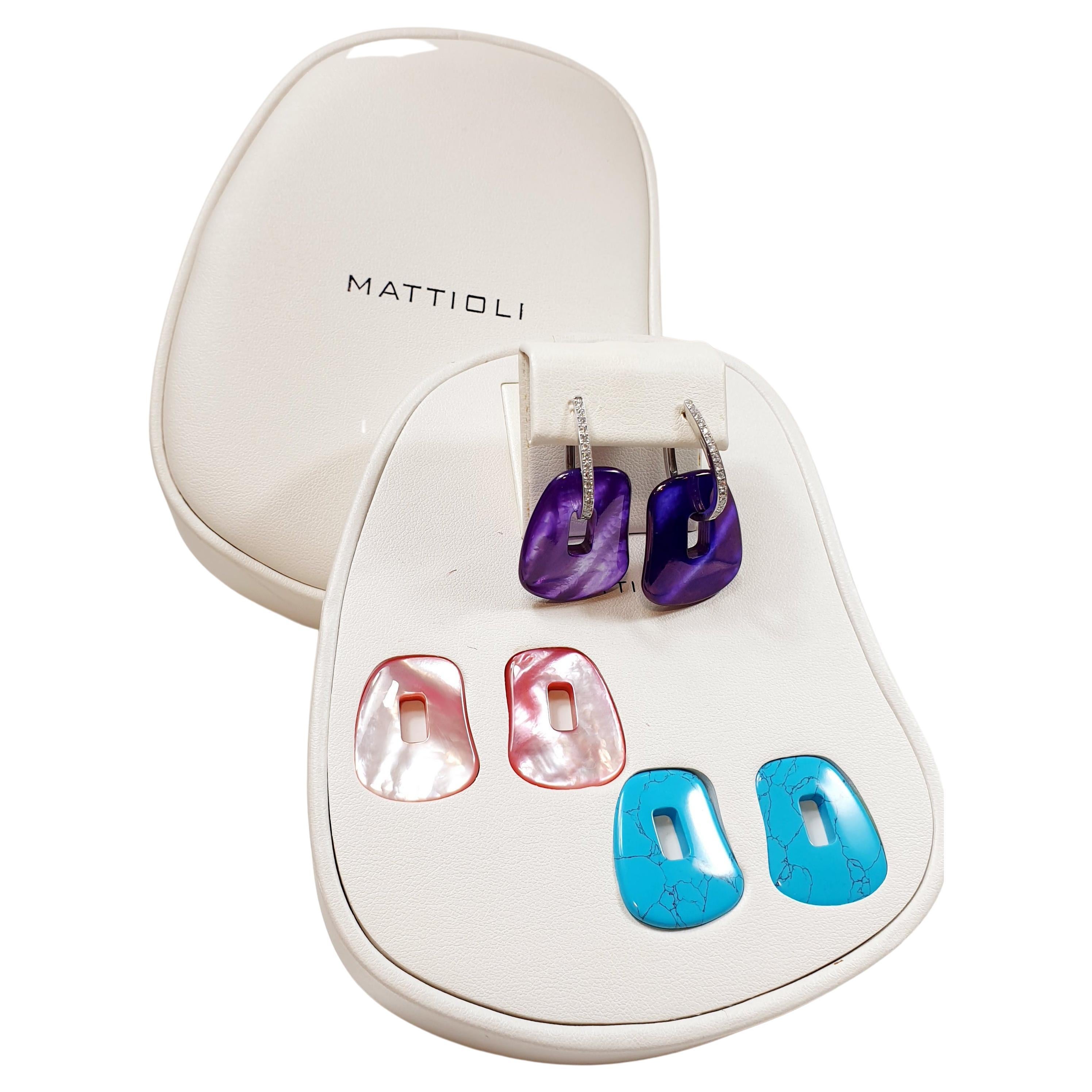 Mattioli Puzzle 18k Gold & Diamonds Medium Size Earrings Kit of Three For Sale