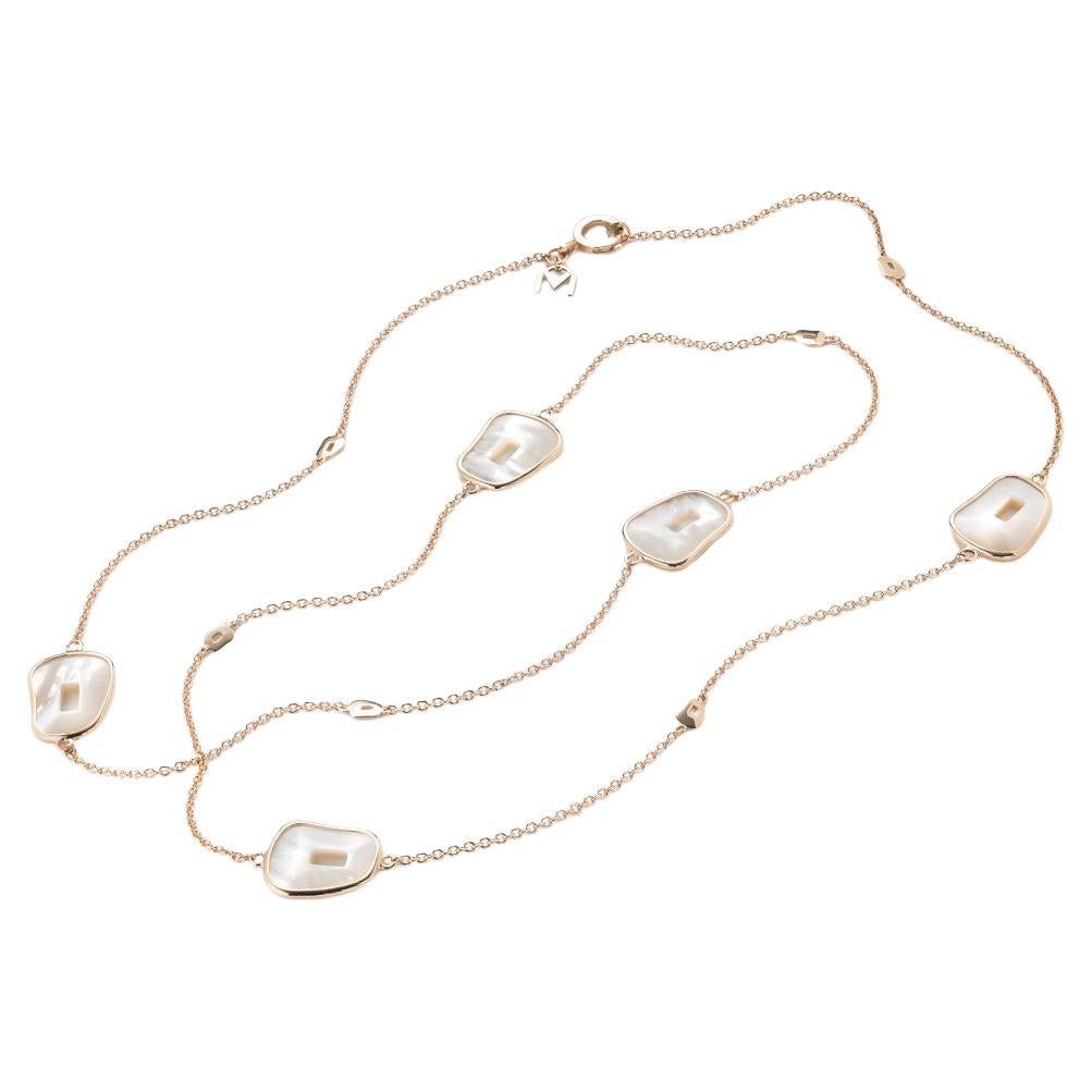 Contemporary Mattioli Puzzle  18k Gold & Natural Mother of Pearl double strand bracelet For Sale