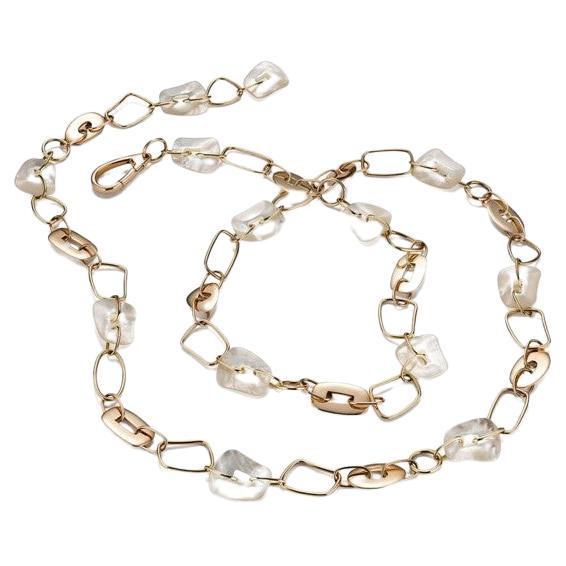 Mattioli Puzzle  18k Gold & Natural Mother of Pearl double strand bracelet In New Condition For Sale In Bilbao, ES