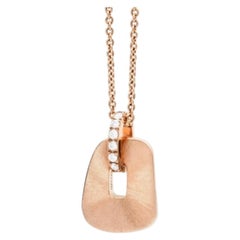 Mattioli Puzzle 18k hand engraved Rose gold & diamonds pendant