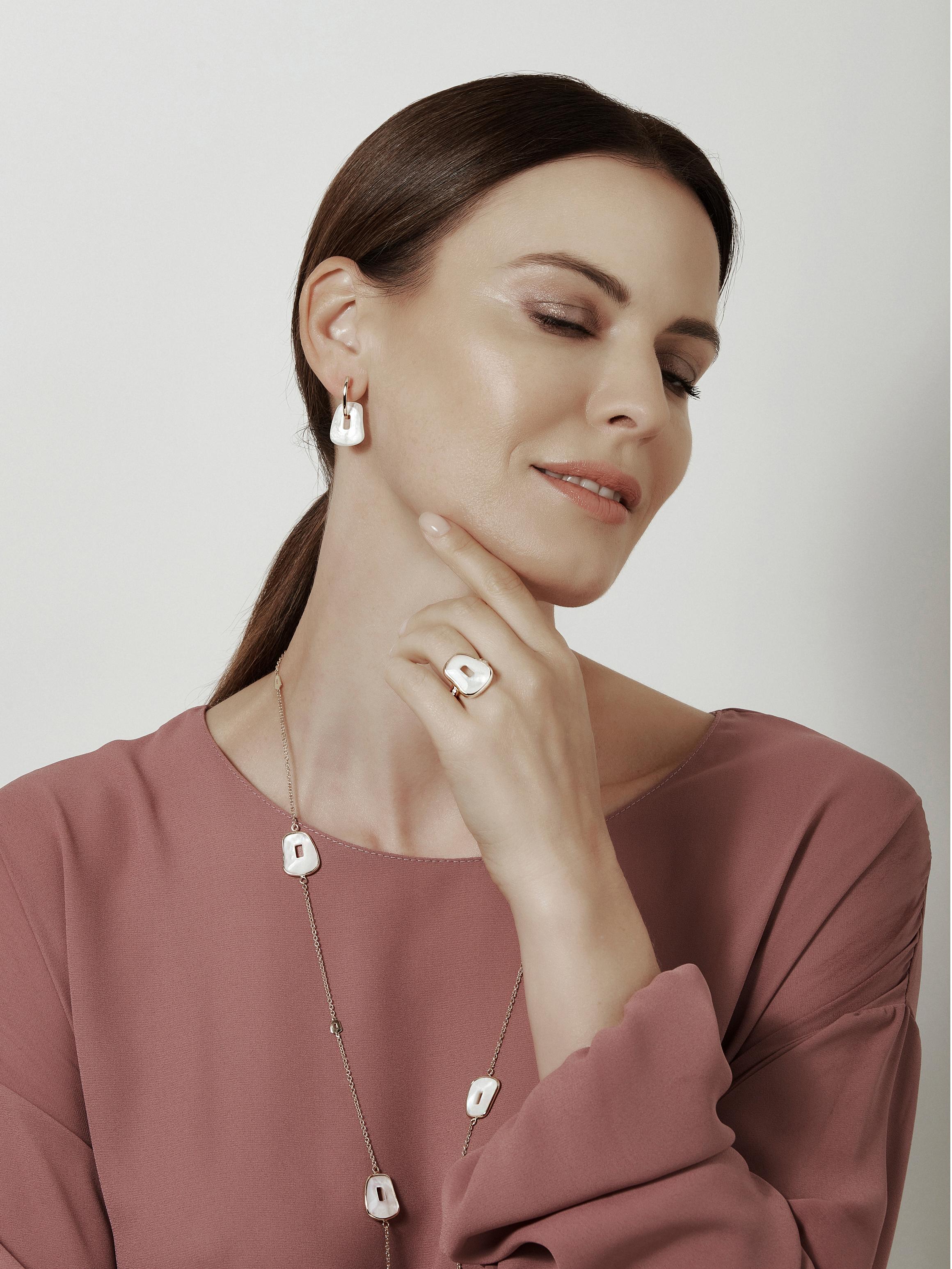 Mattioli Puzzle  18k  Rose Gold , Malachite and White Diamonds Earrings For Sale 10