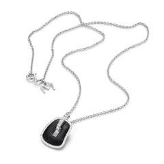 Mattioli Puzzle 18k White Gold , Black Onyx and White Diamonds Frame Pendant