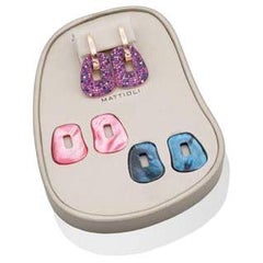 New Mattioli Puzzle Arlecchino Medium Earrings 18K Gold, Diamonds & Shapphires