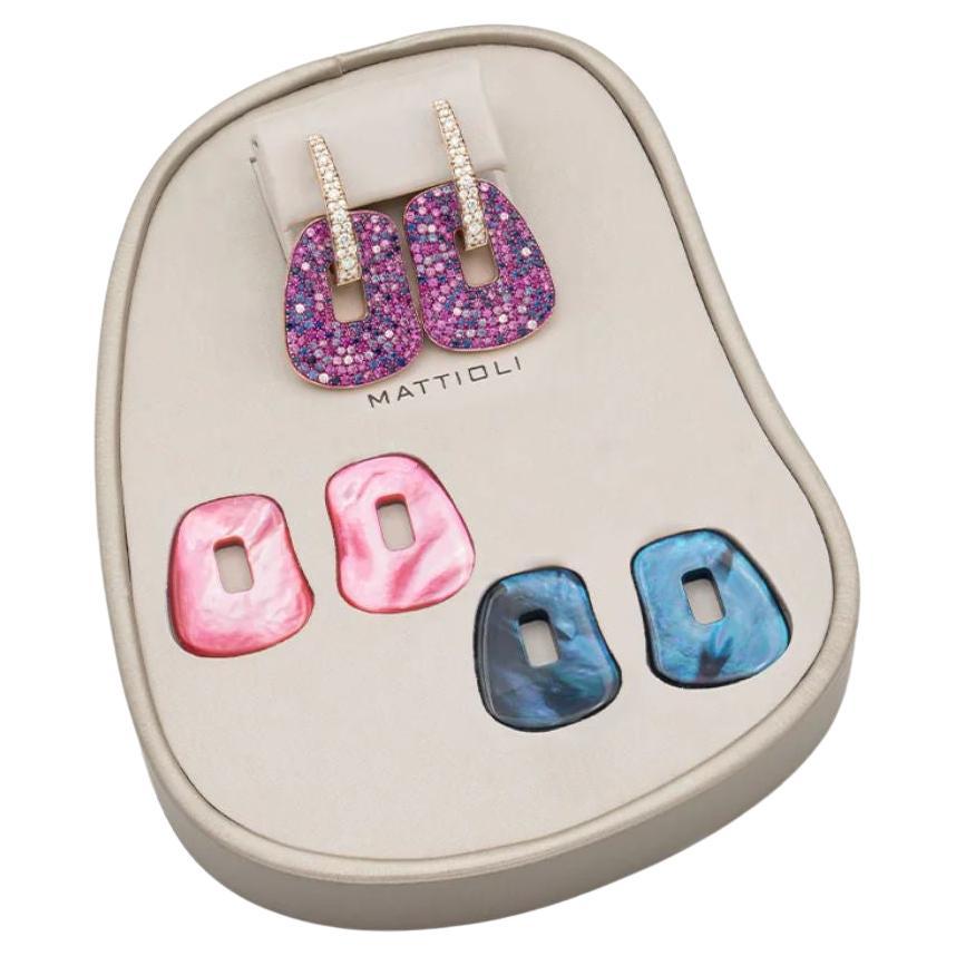 Mattioli Puzzle Arlecchino Medium Earrings in Rose Gold and White Diamonds