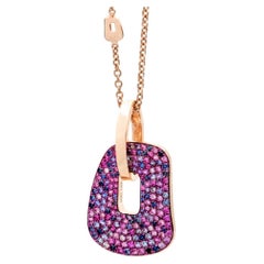 Mattioli Puzzle Arlecchino Medium Pendant in 18k Rose Gold and Pink Sapphires