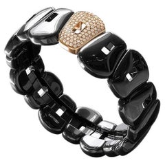 Pulsera de oro de 18 quilates y diamantes Mattioli Puzzle Black Ceramic Collection