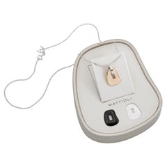 Mattioli Puzzle Ceramic Small 18k White Gold Pendant and Rose Puzzle